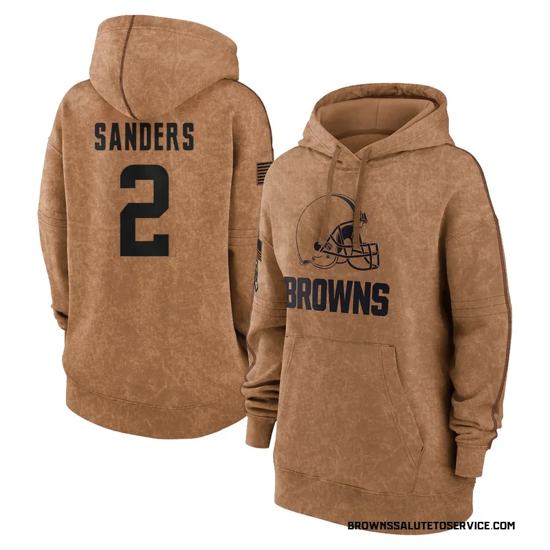 Women's Shedeur Sanders Cleveland Browns Brown 2023 Salute To Service Pullover Hoodie