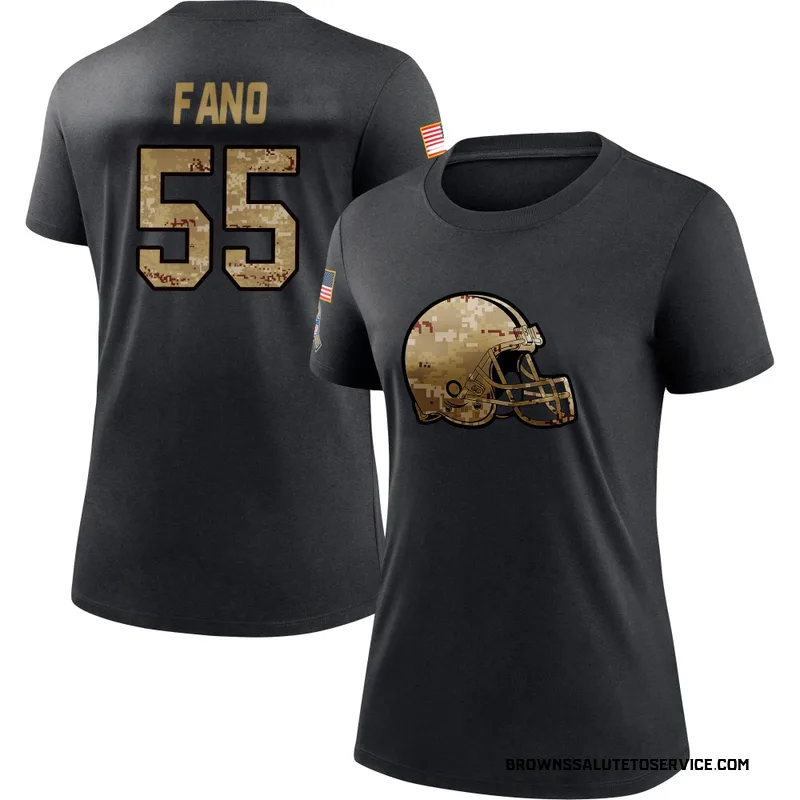 Women's Spencer Fano Cleveland Browns Black 2020 Salute To Service Performance T-Shirt