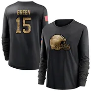 Women's Taylen Green Cleveland Browns Black 2020 Salute To Service Sideline Performance Long Sleeve T-Shirt