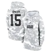 Women's Taylen Green Cleveland Browns Camo Arctic 2024 Salute to Service Club Fleece Pullover Hoodie