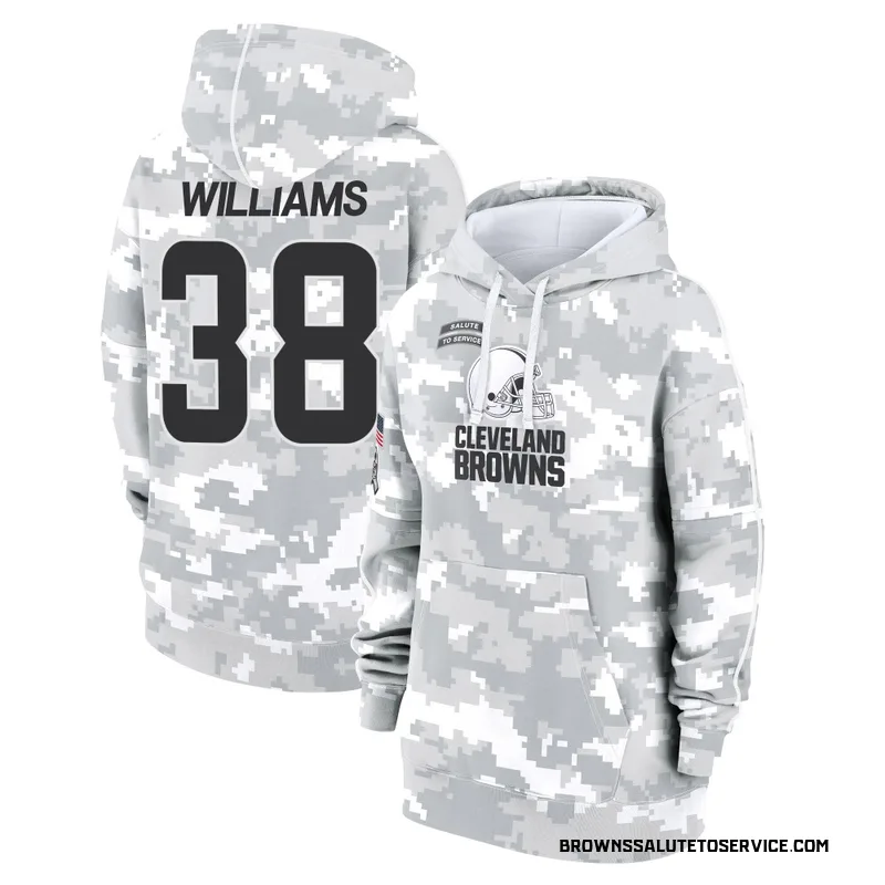 Women's Trayveon Williams Cleveland Browns Camo Arctic 2024 Salute to Service Club Fleece Pullover Hoodie
