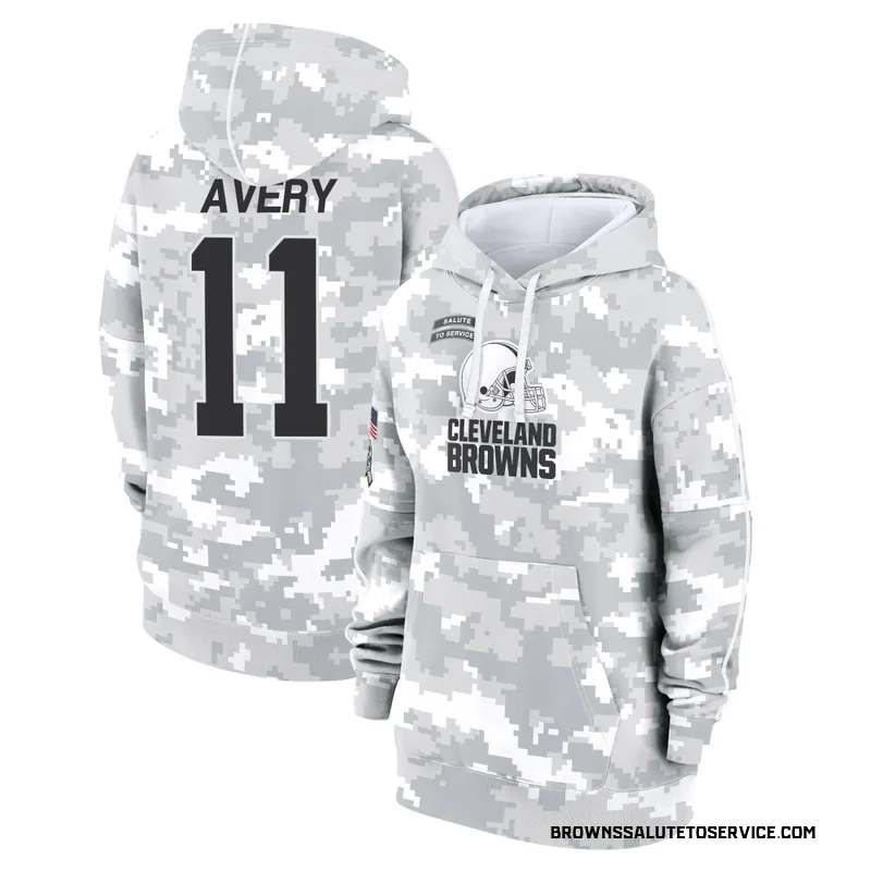 Women's Tre Avery Cleveland Browns Camo Arctic 2024 Salute to Service Club Fleece Pullover Hoodie