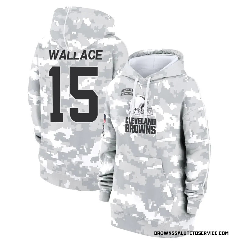 Women's Tylan Wallace Cleveland Browns Camo Arctic 2024 Salute to Service Club Fleece Pullover Hoodie