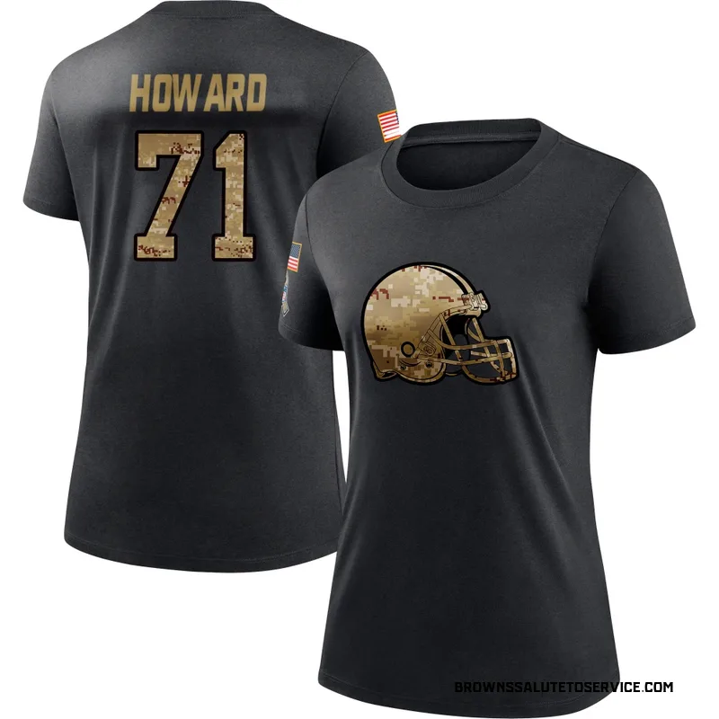 Women's Tytus Howard Cleveland Browns Black 2020 Salute To Service Performance T-Shirt