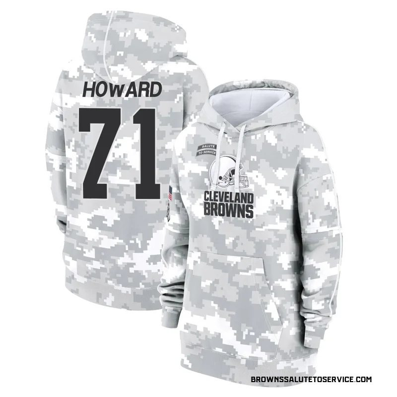 Women's Tytus Howard Cleveland Browns Camo Arctic 2024 Salute to Service Club Fleece Pullover Hoodie