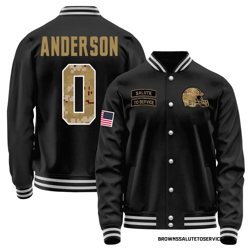 Youth Aaron Anderson Cleveland Browns Black Salute to Service Sideline Performance Jacket