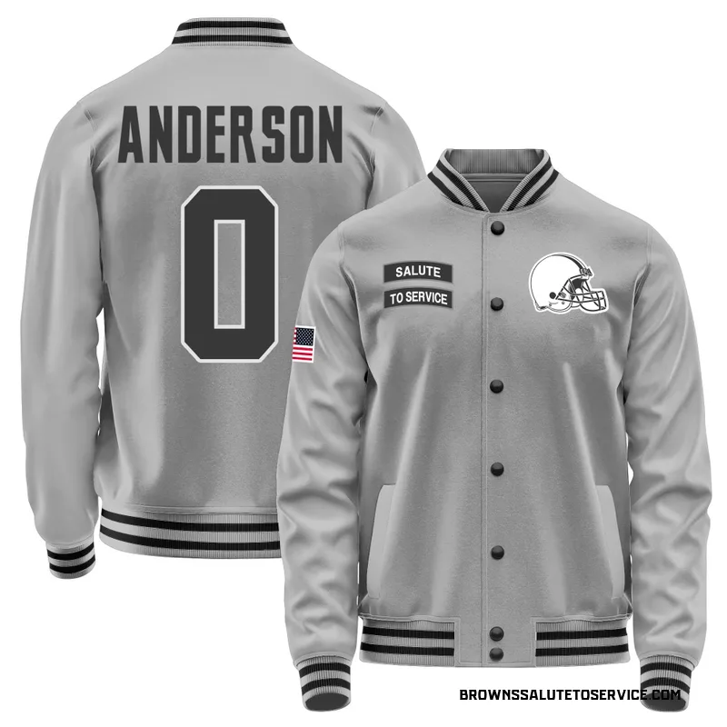 Youth Aaron Anderson Cleveland Browns Gray Salute to Service Performance Jacket