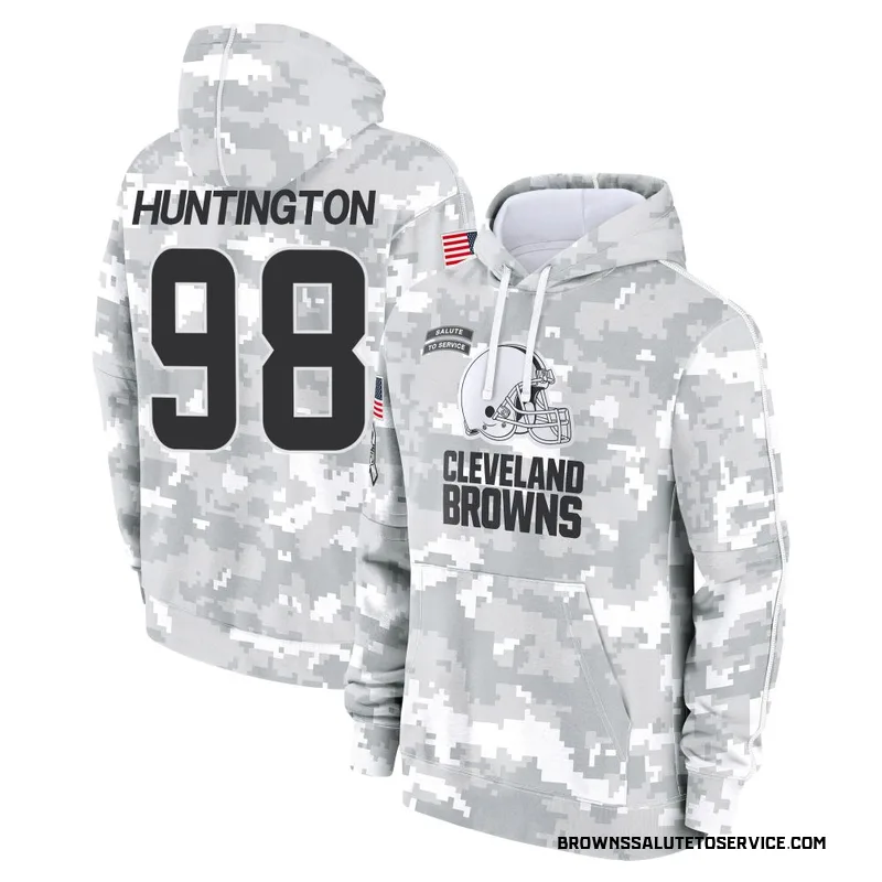 Youth Adin Huntington Cleveland Browns Camo Arctic 2024 Salute to Service Club Fleece Pullover Hoodie