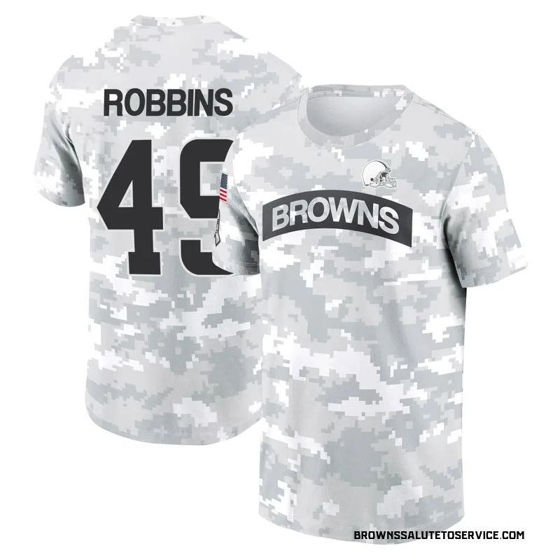Youth Aidan Robbins Cleveland Browns Camo Arctic 2024 Salute to Service Performance T-Shirt