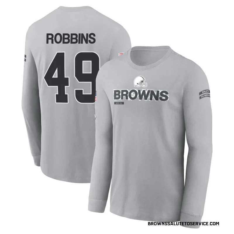 Youth Aidan Robbins Cleveland Browns Gray 2024 Salute to Service Long Sleeve T-Shirt