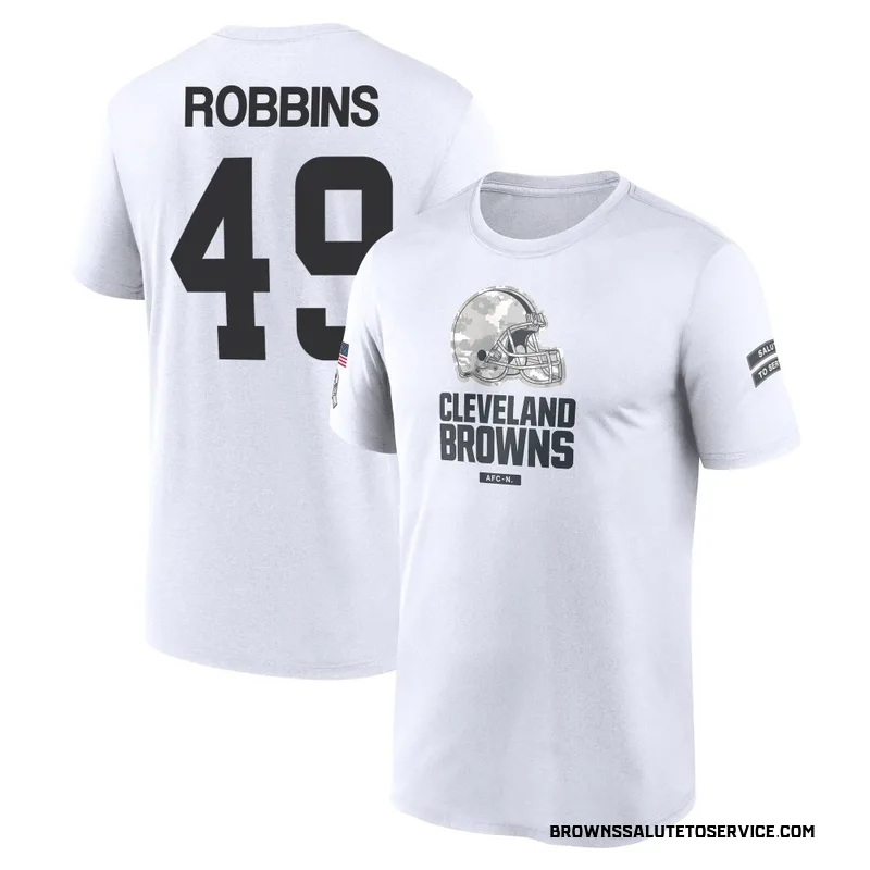 Youth Aidan Robbins Cleveland Browns Legend White 2024 Salute to Service Performance T-Shirt