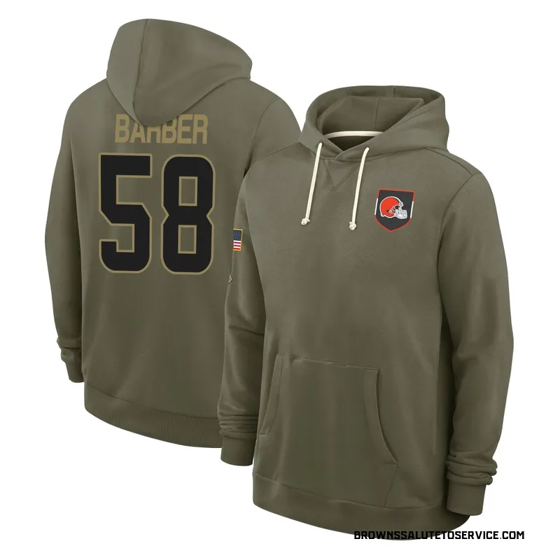 Youth Austin Barber Cleveland Browns Olive 2025 Salute to Service Hoodie