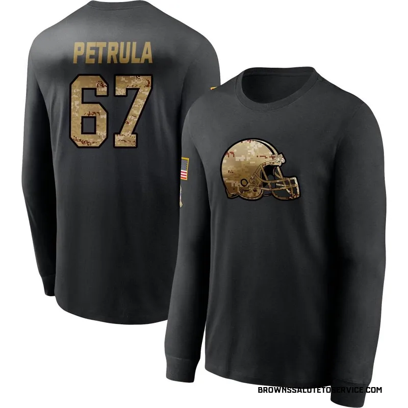 Youth Ben Petrula Cleveland Browns Black 2020 Salute To Service Sideline Performance Long Sleeve T-Shirt
