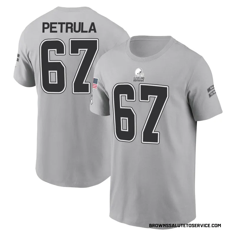 Youth Ben Petrula Cleveland Browns Gray 2024 Salute to Service Name & Number T-Shirt