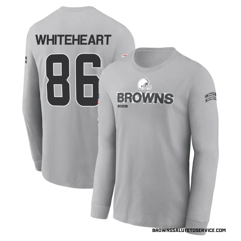 Youth Blake Whiteheart Cleveland Browns Gray 2024 Salute to Service Long Sleeve T-Shirt