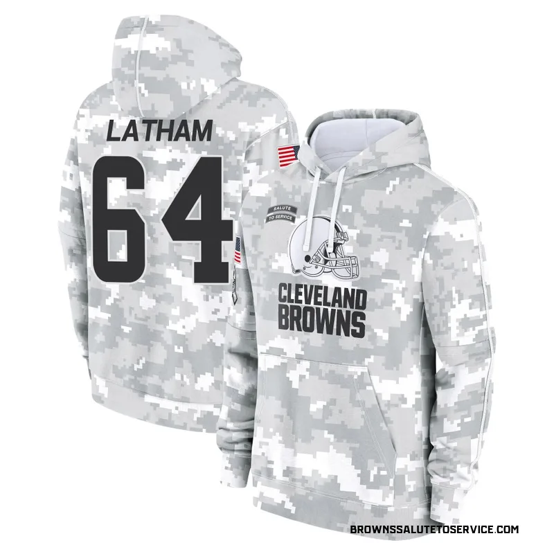 Youth Brady Latham Cleveland Browns Camo Arctic 2024 Salute to Service Club Fleece Pullover Hoodie