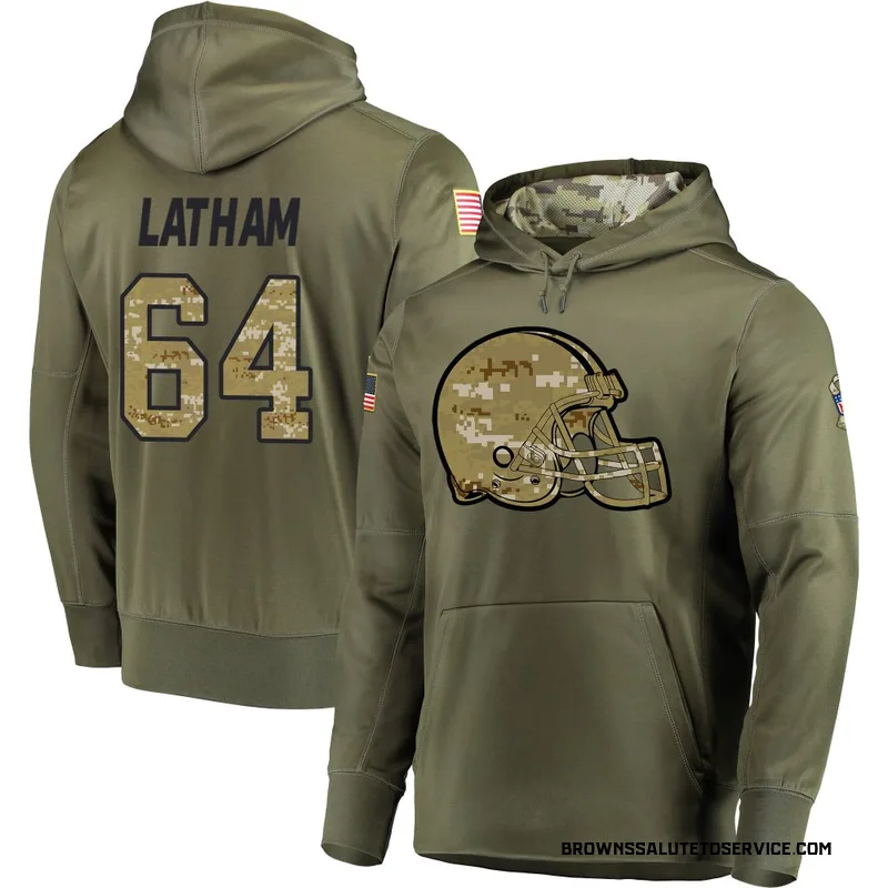 Youth Brady Latham Cleveland Browns Olive Salute to Service Pullover Hoodie