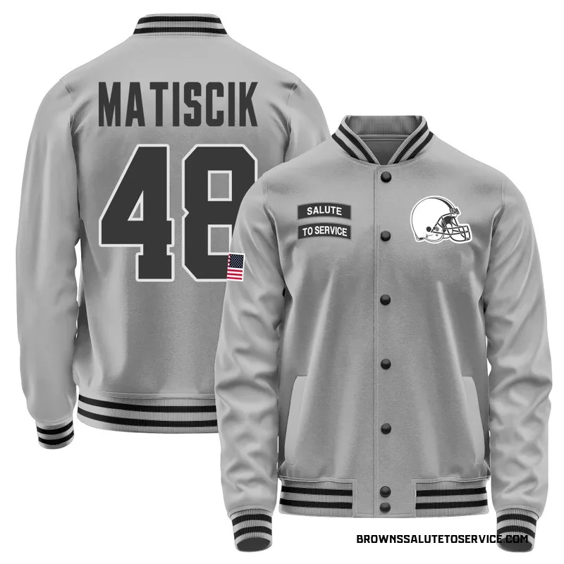 Youth Brent Matiscik Cleveland Browns Gray Salute to Service Performance Jacket