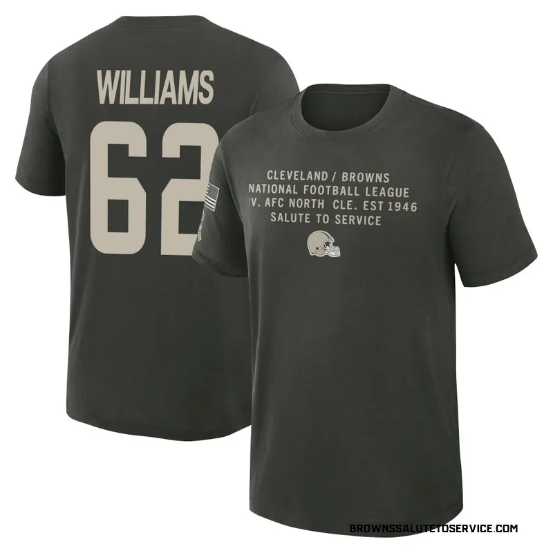 Youth Bucky Williams Cleveland Browns Green Dark/ 2025 Salute to Service Sideline Slub T-Shirt