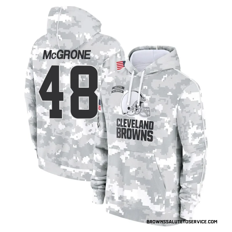 Youth Cameron McGrone Cleveland Browns Camo Arctic 2024 Salute to Service Club Fleece Pullover Hoodie
