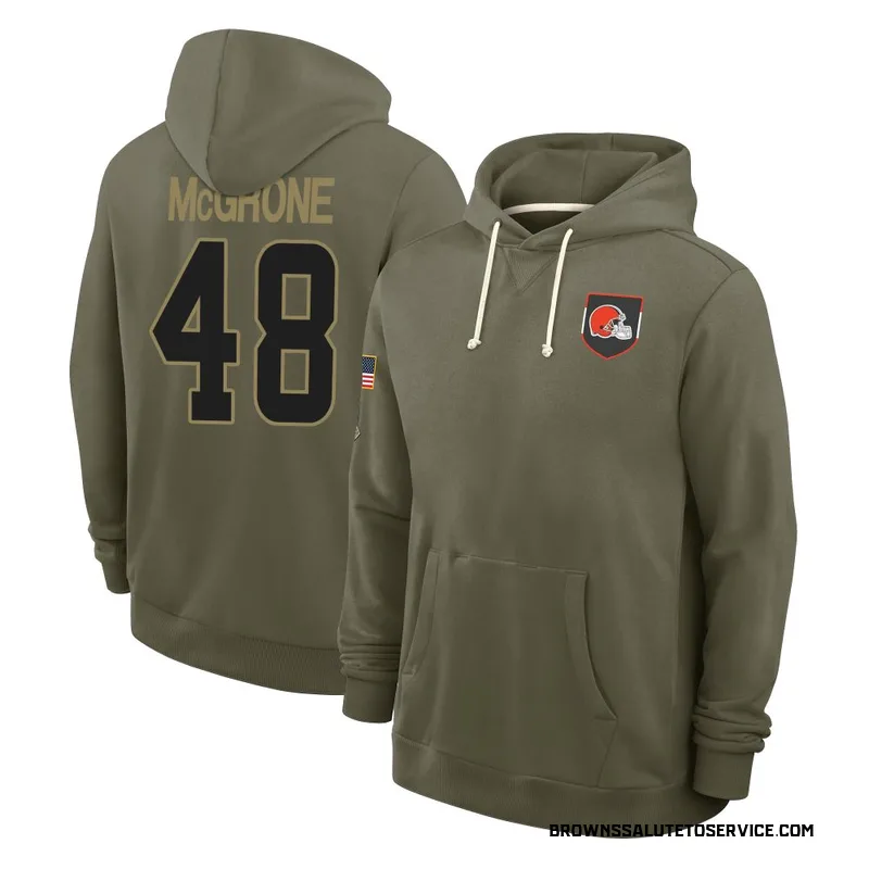 Youth Cameron McGrone Cleveland Browns Olive 2025 Salute to Service Hoodie