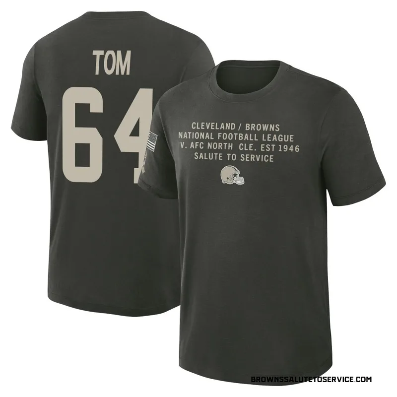 Youth Cameron Tom Cleveland Browns Green Dark/ 2025 Salute to Service Sideline Slub T-Shirt