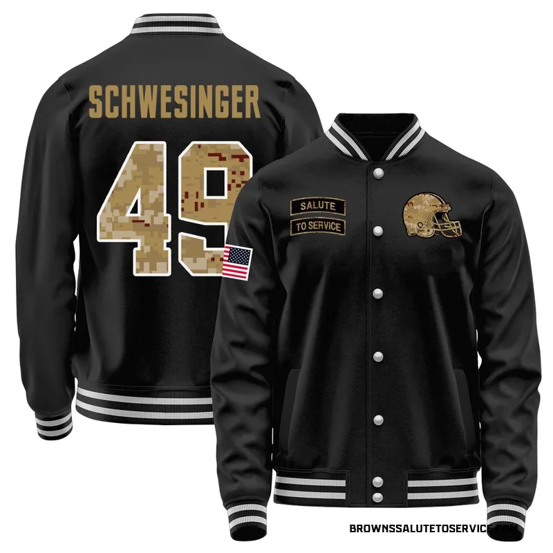 Youth Carson Schwesinger Cleveland Browns Black Salute to Service Sideline Performance Jacket