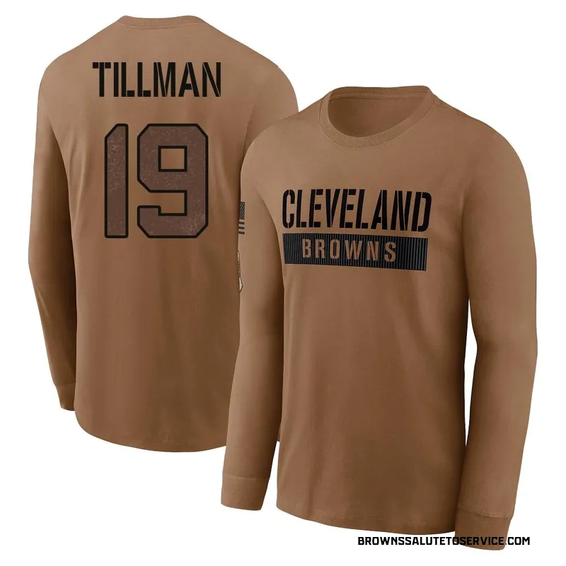Youth Cedric Tillman Cleveland Browns Brown 2023 Salute To Service Long Sleeve T-Shirt