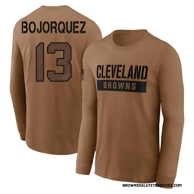 Youth Corey Bojorquez Cleveland Browns Brown 2023 Salute To Service Long Sleeve T-Shirt