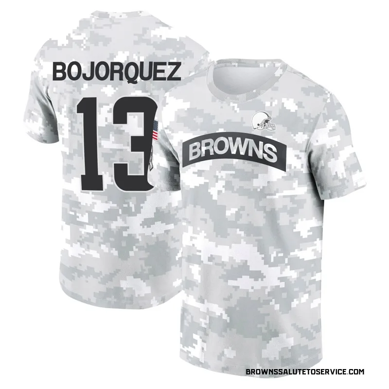 Youth Corey Bojorquez Cleveland Browns Camo Arctic 2024 Salute to Service Performance T-Shirt