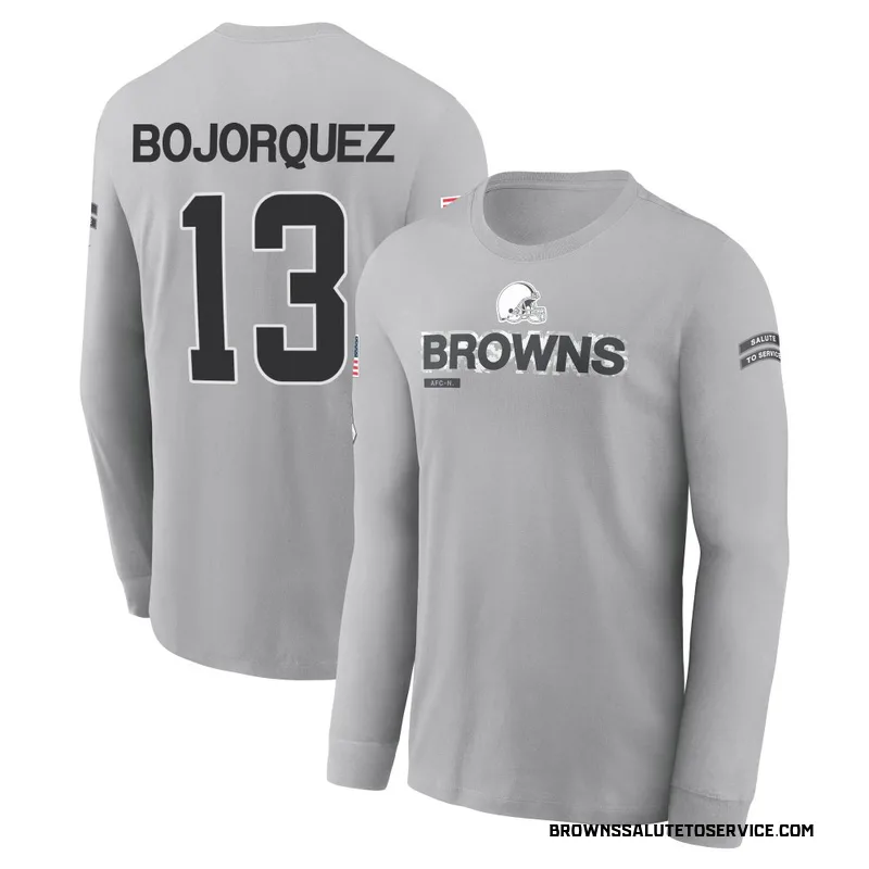 Youth Corey Bojorquez Cleveland Browns Gray 2024 Salute to Service Long Sleeve T-Shirt
