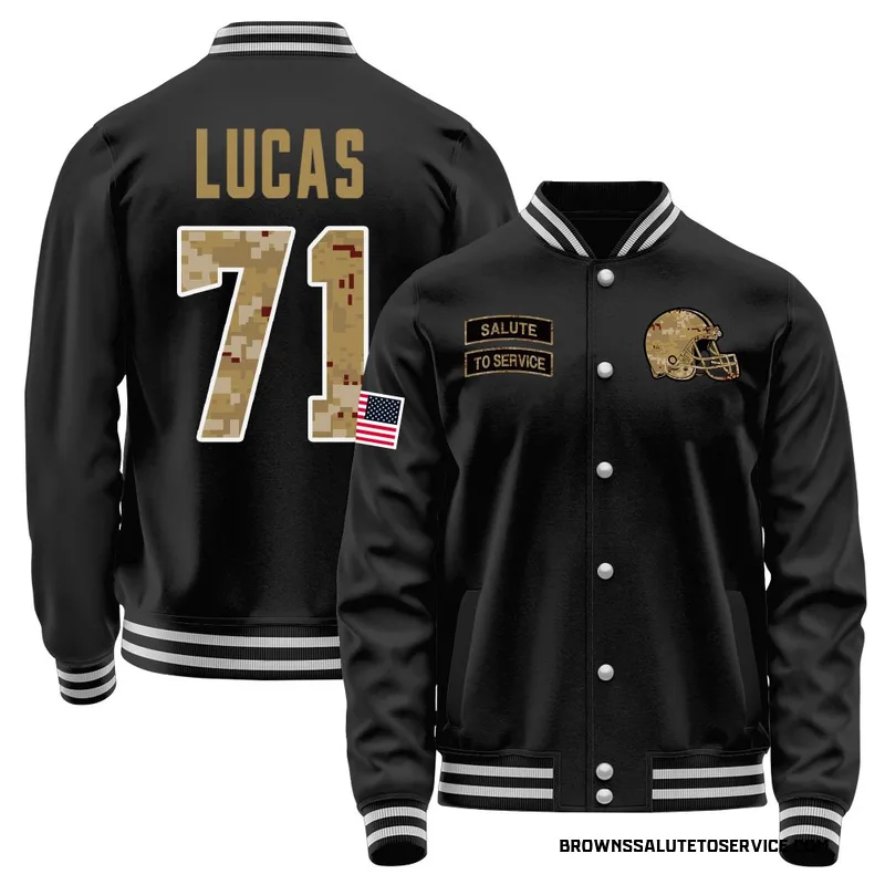 Youth Cornelius Lucas Cleveland Browns Black Salute to Service Sideline Performance Jacket
