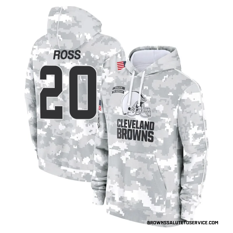 Youth D'Angelo Ross Cleveland Browns Camo Arctic 2024 Salute to Service Club Fleece Pullover Hoodie
