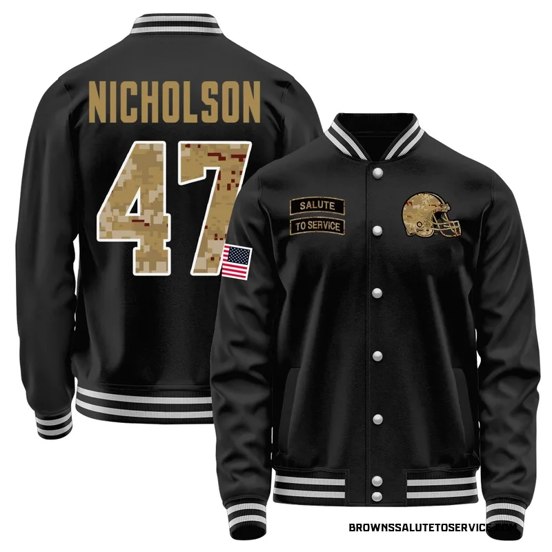 Youth DeCarlos Nicholson Cleveland Browns Black Salute to Service Sideline Performance Jacket