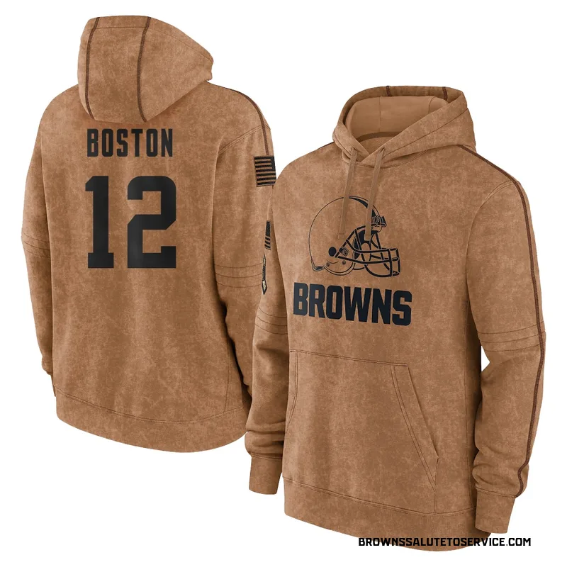 Youth Denzel Boston Cleveland Browns Brown 2023 Salute To Service Club Pullover Hoodie