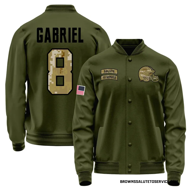 Youth Dillon Gabriel Cleveland Browns Olive Salute to Service Sideline Performance Jacket