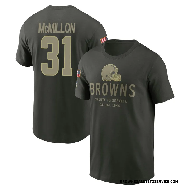 Youth Donovan McMillon Cleveland Browns Green Forest/ 2025 Salute to Service Sideline Primary Edge T-Shirt