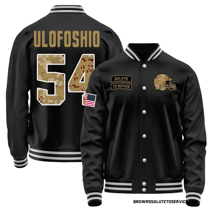 Youth Edefuan Ulofoshio Cleveland Browns Black Salute to Service Sideline Performance Jacket