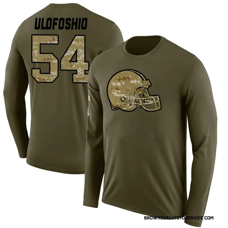 Youth Edefuan Ulofoshio Cleveland Browns Legend Olive Salute to Service Sideline Long Sleeve T-Shirt