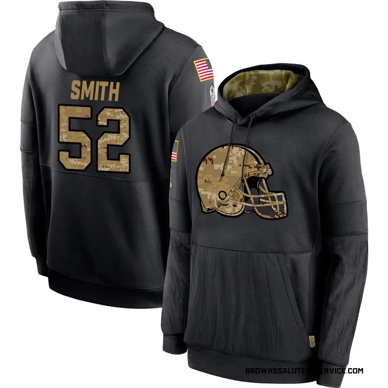 Youth Elerson G. Smith Cleveland Browns Black 2020 Salute to Service Sideline Performance Pullover Hoodie