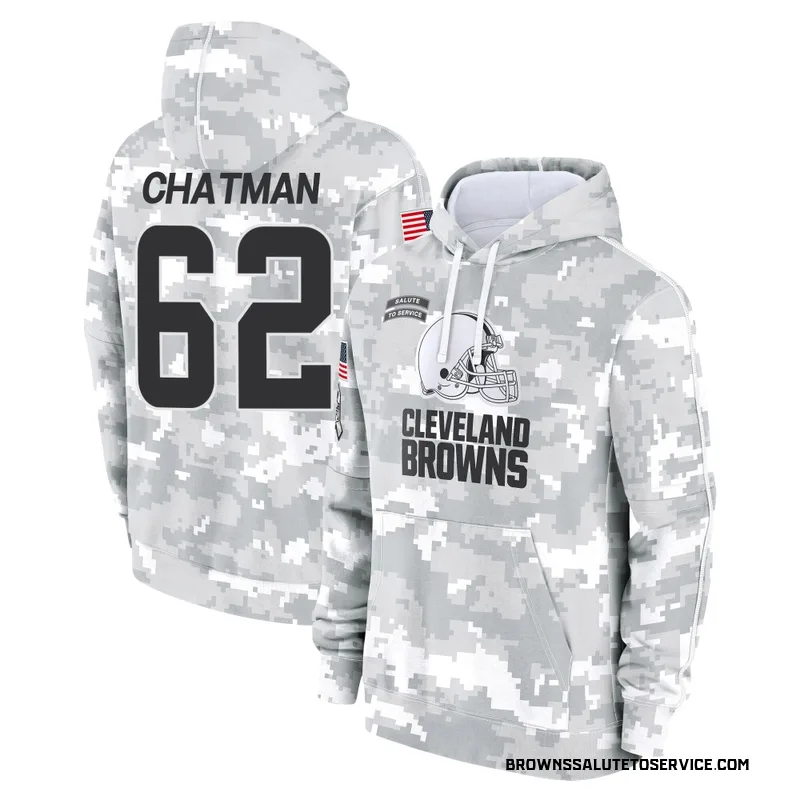 Youth Elijah Chatman Cleveland Browns Camo Arctic 2024 Salute to Service Club Fleece Pullover Hoodie