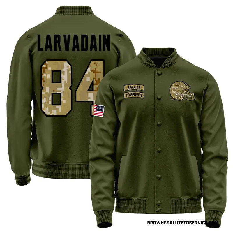 Youth Gage Larvadain Cleveland Browns Olive Salute to Service Sideline Performance Jacket