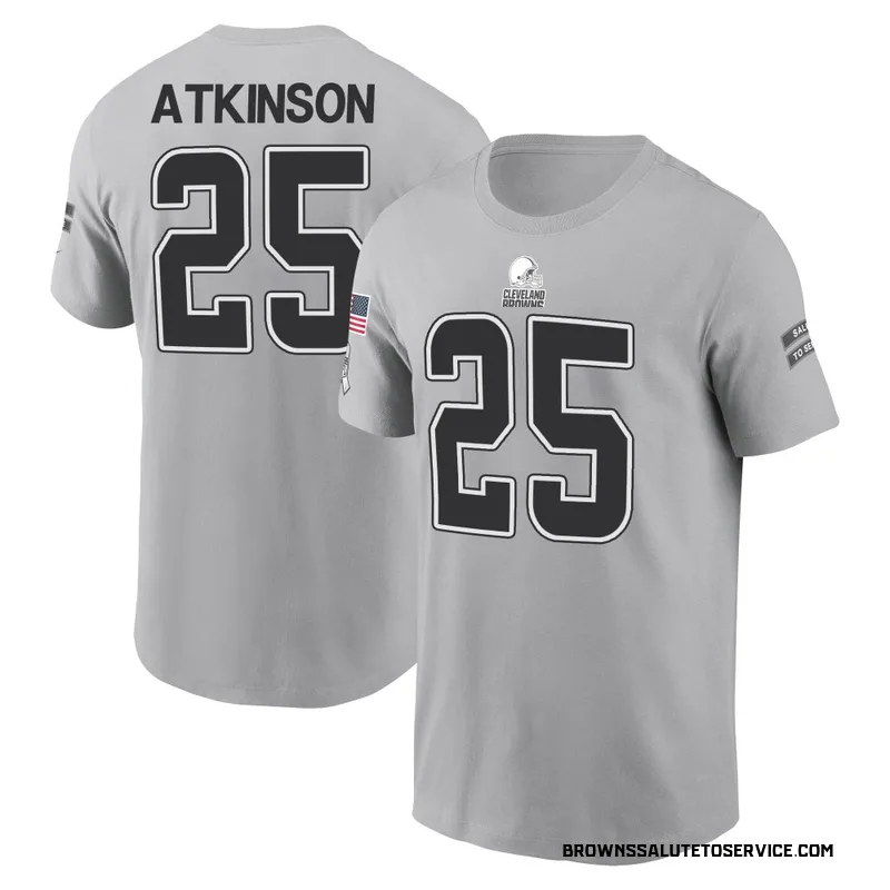Youth George Atkinson Cleveland Browns Gray 2024 Salute to Service Name & Number T-Shirt