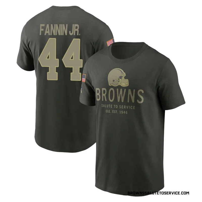 Youth Harold Fannin Jr. Cleveland Browns Green Forest/ 2025 Salute to Service Sideline Primary Edge T-Shirt