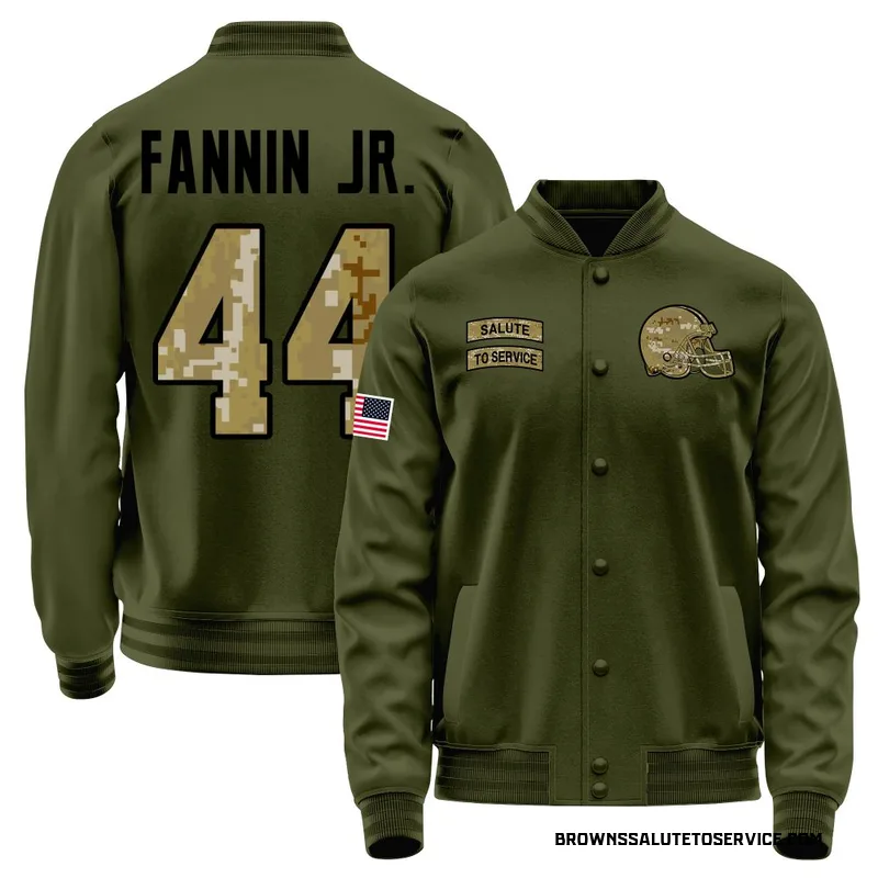 Youth Harold Fannin Jr. Cleveland Browns Olive Salute to Service Sideline Performance Jacket