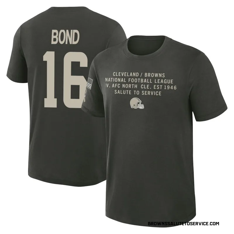 Youth Isaiah Bond Cleveland Browns Green Dark/ 2025 Salute to Service Sideline Slub T-Shirt
