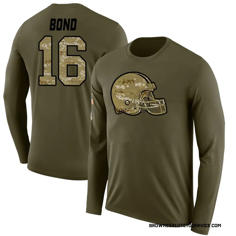 Youth Isaiah Bond Cleveland Browns Legend Olive Salute to Service Sideline Long Sleeve T-Shirt