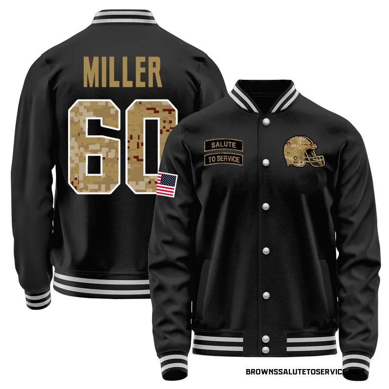 Youth Izavion Miller Cleveland Browns Black Salute to Service Sideline Performance Jacket