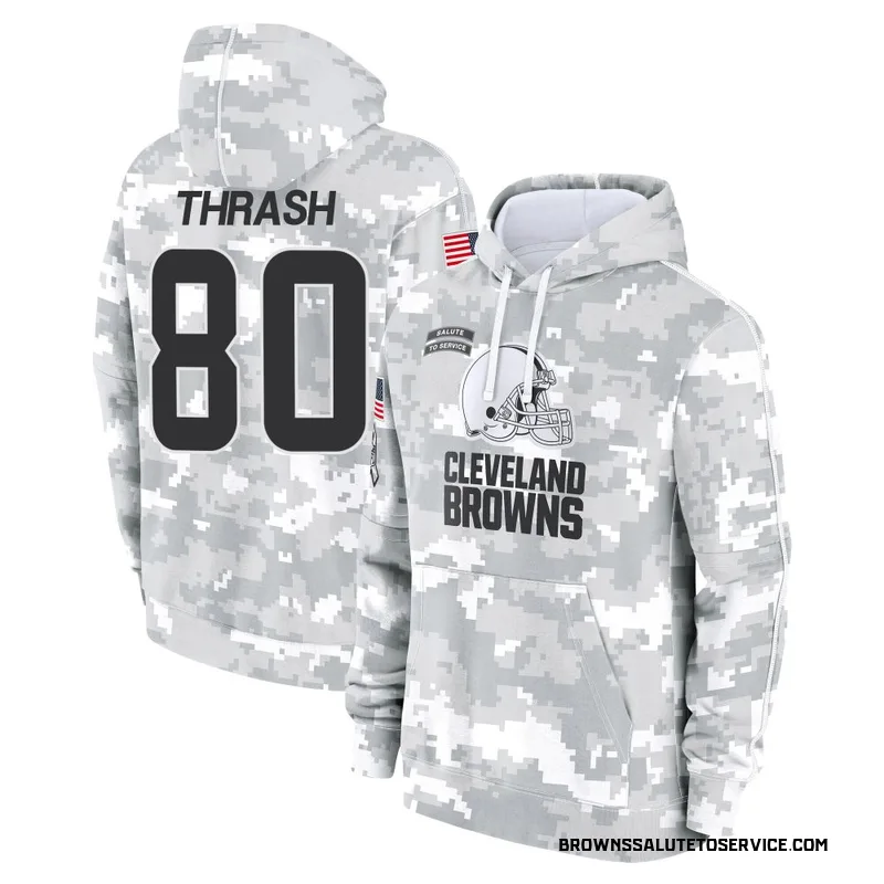 Youth Jamari Thrash Cleveland Browns Camo Arctic 2024 Salute to Service Club Fleece Pullover Hoodie