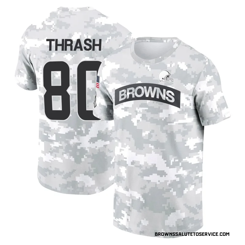Youth Jamari Thrash Cleveland Browns Camo Arctic 2024 Salute to Service Performance T-Shirt